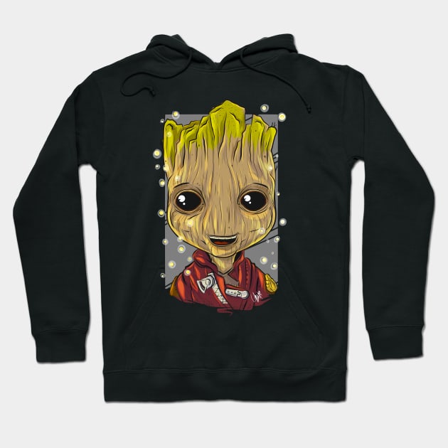 Pop Culture Caricature #9 - Groot Hoodie by yazgar